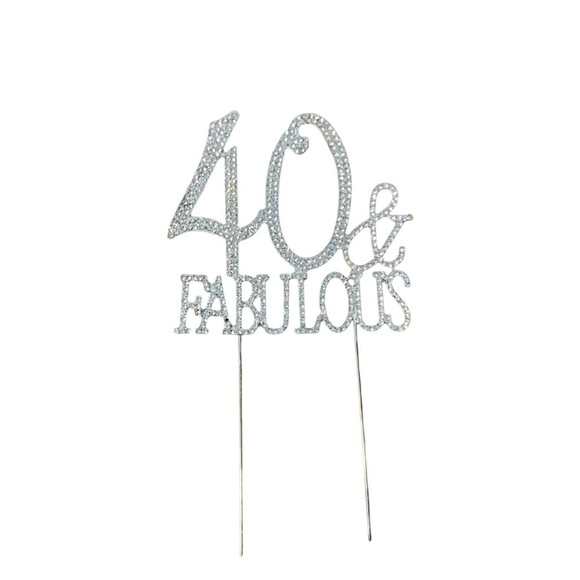 Forty 40 and Fabulous Bundle Sash, Cake Topper and Crown birthday party - Picture 4 of 7